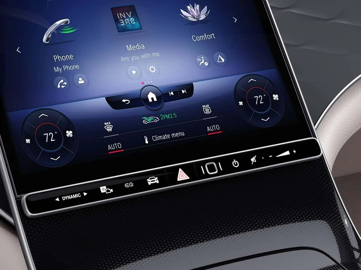 Mercedes-Benz EQB interior with MBUX displays