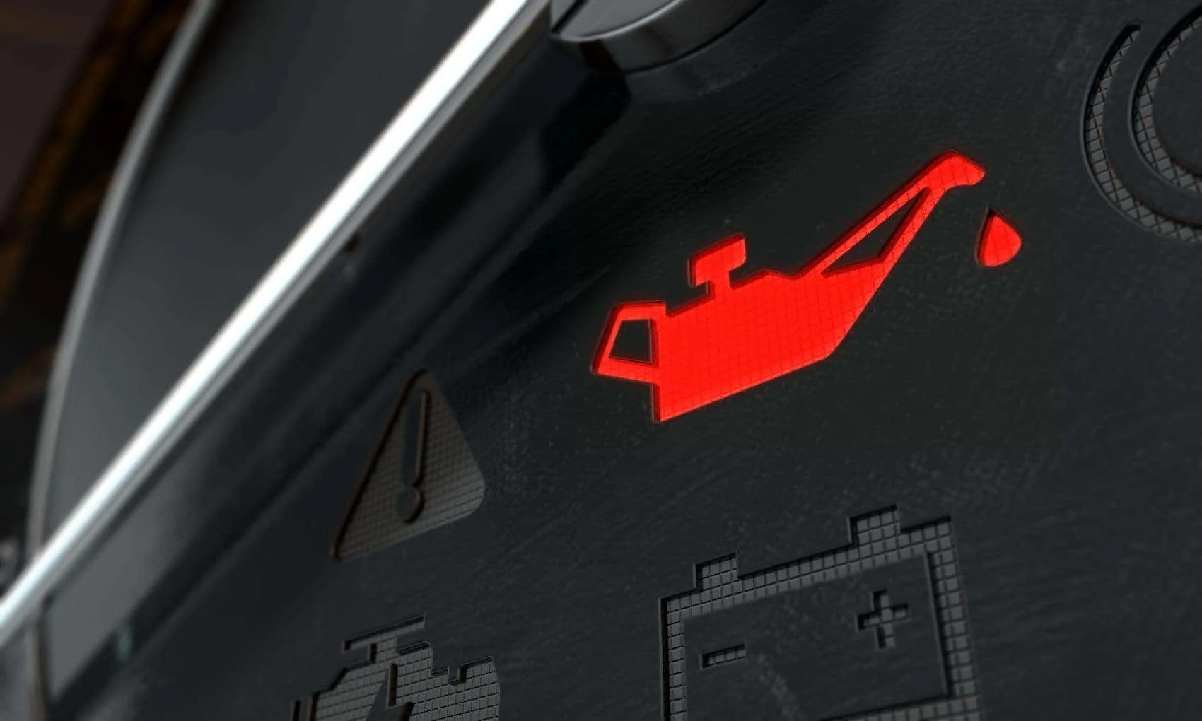 Oil level warning light on a Mercedes-Benz dashboard