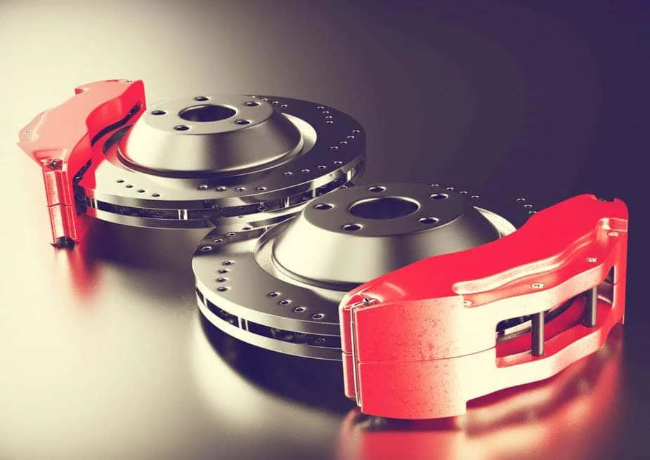 Car brakes and rotor close-up
